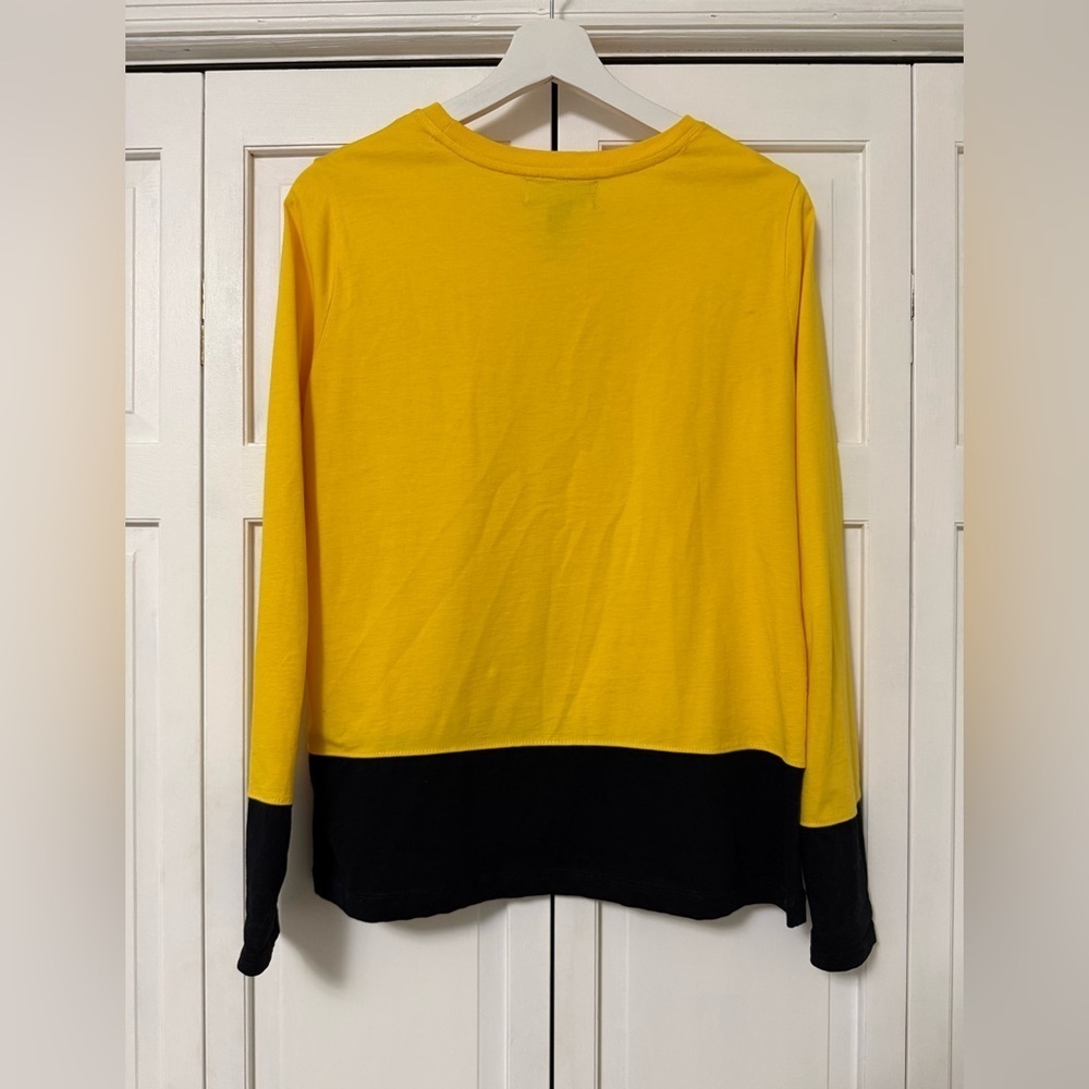 Lauren Ralph Lauren Sport Yellow Black Embroidered Logo Large Cotton Shirt - Picture 3 of 10